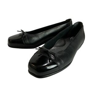 SAS Size 9 Tripad Comfort Coco Black Ballet Flats Cap Toe‎ Patent Leather Bow